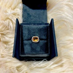 David Yurman Noblesse Citrine Ring with Pave Diamonds